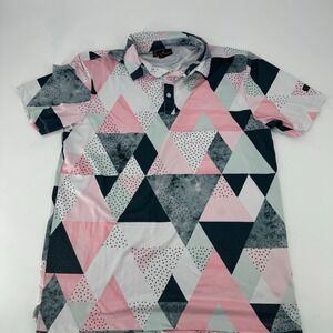 Yatta Golf Men's Geometric Print Polo Shirt Short Sleeve Size Medium